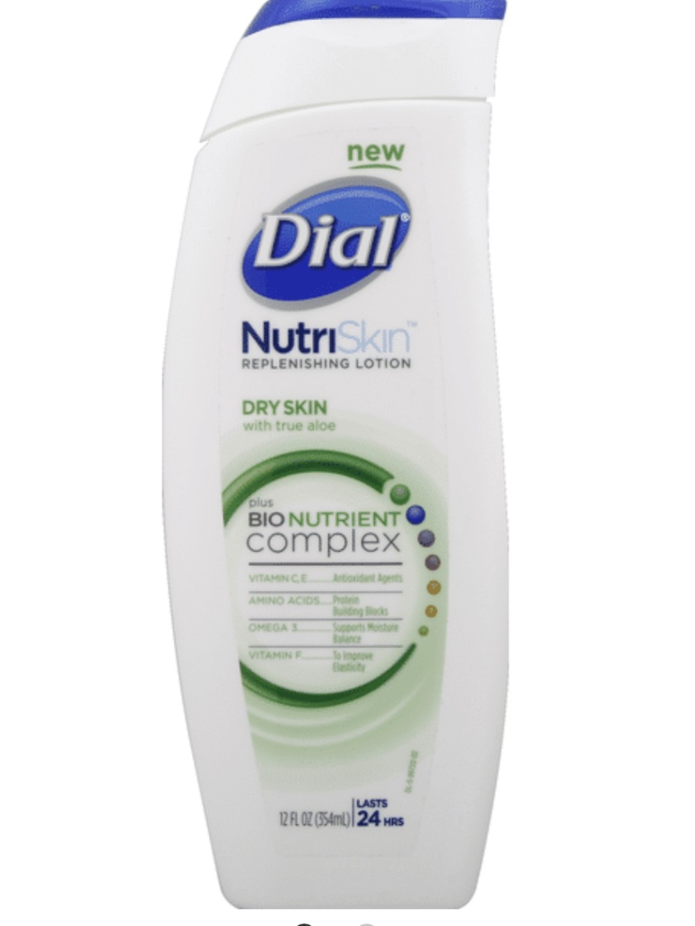 NutriSkin Replenishing Lotion for Dry Skin with Aloe- White/Green 12oz/354ml
